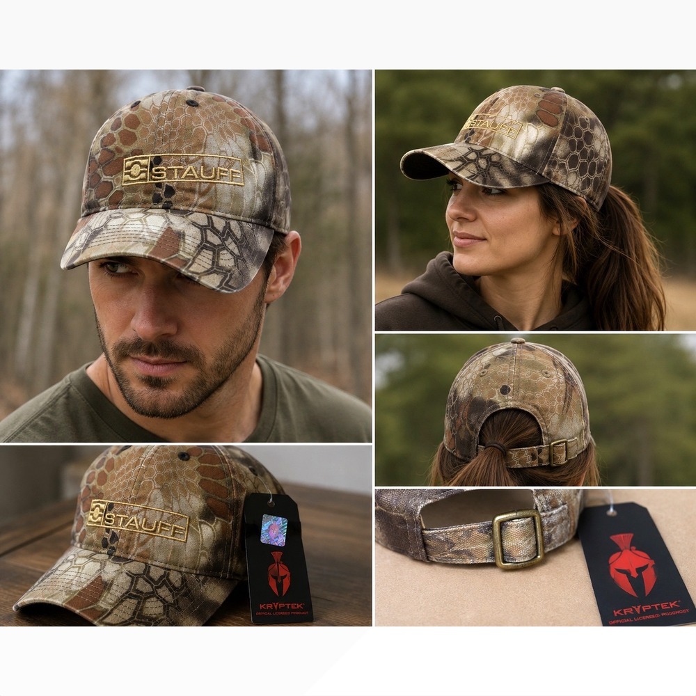 Kryptek Highlander Camo Hat Stauff Embroidered Tactical Adjustable Cap NWT